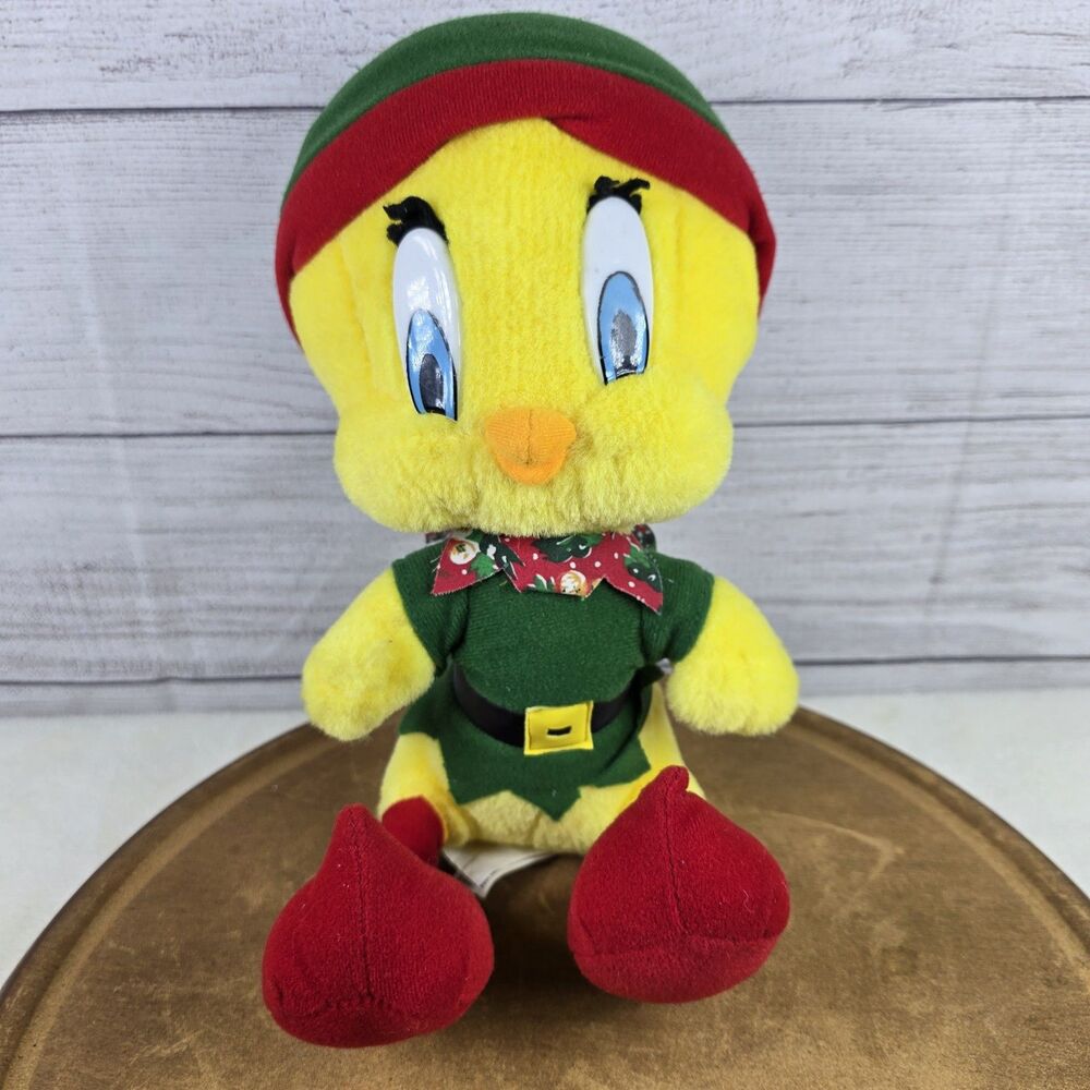 Tweety Bird Plush Animal Elf Christmas Looney Tunes 1998 Collectible VINTAGE